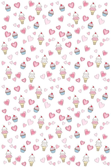 Flores Sprinkles Iphone Wallpaper, Cupcake Wallpaper Backgrounds, Sprinkles Background Wallpapers, Pink Cupcake Wallpaper, Cupcake Wallpaper, Floral Design Wallpaper, Cupcakes Wallpaper, Cream Design, Printable Scrapbook Paper