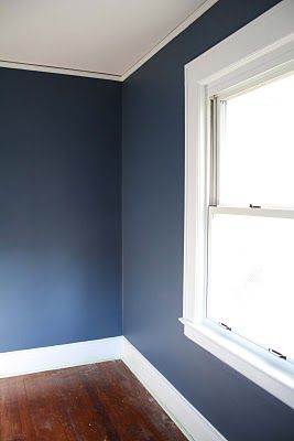 Benjamin Moore Kensington Blue. Pretty dark but I like it. Love this whole blog.. beautiful house Benjamin Moore Kensington Blue, Room Walls, Blue Rooms, Bedroom Paint, Blue Bedroom, Boys Bedrooms, Remodel Bedroom, Blue Walls, Room Paint