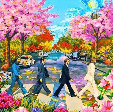 ☮ American Hippie Art ☮ The Beatles ... Abby Road                                                                                                                                                                                 More Hippy Art, Scenic Pictures, Beatles Art, Beatles Abbey Road, Random Style, Image Swag, Art Parody, The Emotions, Abbey Road