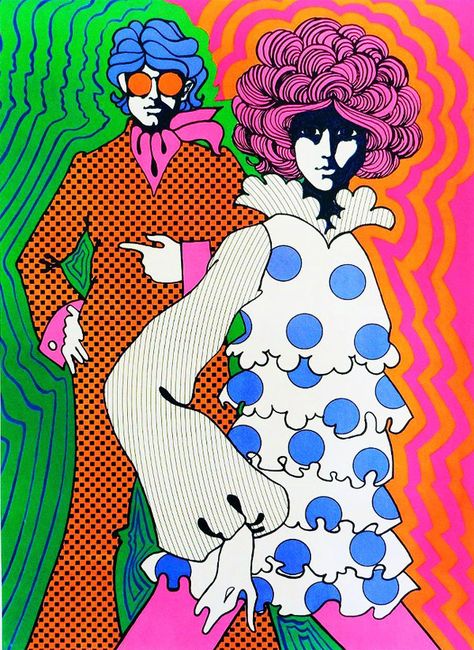 the vibrant colours in this 1960s poster really make it stand out and is a true testament to the art style in the 60s 1960s Posters, Peter Max Art, Mundo Hippie, 60s Art, Motif Vintage, Wow Art, Arte Popular, Hippie Art, Art Furniture