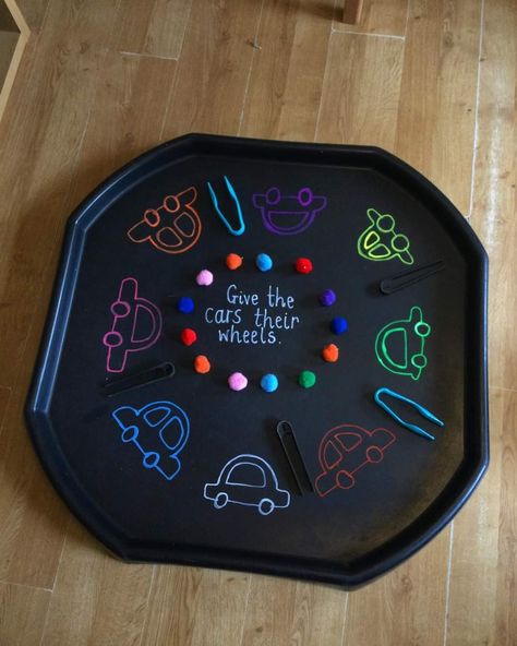 Road Safety Week Eyfs, Transport Nursery Activities, Road Safety Tuff Tray Ideas, Sand Tray Ideas Eyfs Activities, Fine Motor Skills Tuff Tray Ideas, Nursery Tray Ideas, Road Safety Tuff Tray, Mark Making Tuff Tray Ideas, Transition Activities Eyfs