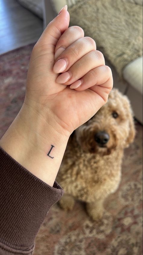 wrist tattoo - tiny letter tattoo L And R Tattoo, L And R Tattoo On Hand, Tiny Letter Tattoo, Small Letter Tattoo, Tattoo On Wrist, Tattoo Tiny, H Tattoo, Letter Tattoo, L Tattoo