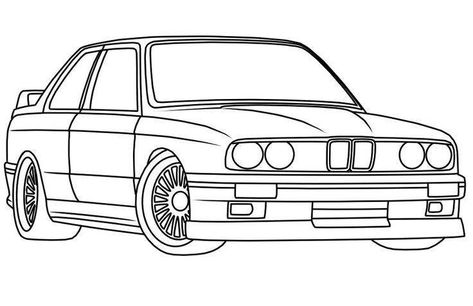 Bmw Sketch, Car Drawing Easy, Carros Bmw, Graphic Design Portfolio Inspiration, Bmw Art, E30 M3, Bmw E30 M3, Bmw E34, Car Silhouette