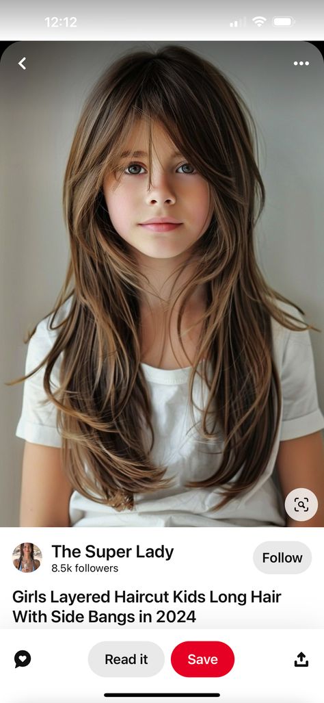 Girls Fringe Hairstyles Kids, Girls Haircut With Bangs Kids Long, Girls Long Haircut Kids Curtain Bangs, Toddler Girl Haircut Long, Kids Haircuts With Bangs, Kids Long Haircut, Girls Long Haircut Kids, Haircuts For Girls Kids, Longer A Line Haircut