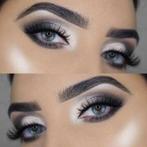 Amazing smokey eyes in black, grey and white by @rosebeauty_m 😊💋 using the Sultry palette by @anastasiabeverlyhills 😍🖤  ⬇️ En Español ⬇️  Increíbles ojos ahumados en negro, gris y blanco de @rosebeauty_m 😊💋 usando la paleta Sultry de #anastasiabeverlyhills 😍🖤        #eotd #motd #mua #makeup #beauty #eyes #eyeshadow #makeupart #makeupartist #makeupdolls #makeuponpoint #makeupoftheday #eyeshadowlook #maquillaje #belleza #sombradeojos #maquillajedeojos #maquillajedeldia #maquillajedehoy Glamorous Eye Makeup, Grey Eye Makeup, Fall Eyeshadow, Silver Eye Makeup, Smoky Eyeshadow, White Eyeshadow, Eye Makeup Looks, White Makeup, Colorful Eye Makeup