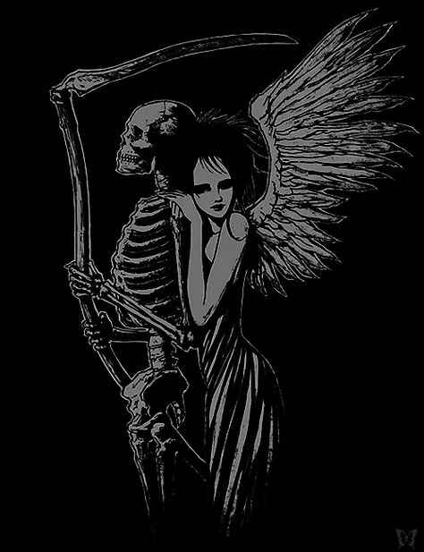 Female Grim Reaper, Day Of The Shirt, Gothic Wallpaper, Dark Love, Neil Gaiman, The Grim, Grim Reaper, Skull Art, Dark Art