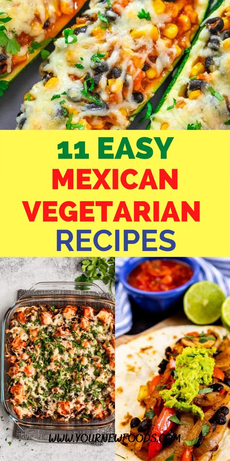 11 Easy Mexican Vegetarian recipes! Here is a collection of the best and most delicious homemade stunning Vegetarian Mexican food recipes. There are so many options and this is what makes it hard to pick the best. We have narrowed it down to include some of the following. Quesadillas, Entomatadas, Nachos, and Fajitas. These Veggie Mexican recipes are great. And this is why they are in our top 11 favorite recipes. Vegetarian Mexican Salad, Easy Vegetarian Mexican Dishes, Easy Mexican Food Recipes Vegetarian, Tex Mex Vegetarian Recipes, Vegetarian Recipes With Jalapenos, Authentic Mexican Vegetarian Recipes, Mexican No Meat Recipes, Mexican Meatless Dinners, Easy Mexican Dishes Vegetarian