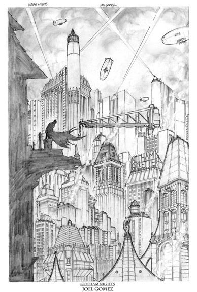 Gotham Nights An image I made of Gotham City, and Batman. I always felt that Gotham is almost like a character in Batman's world...this is Batman keeping watch over it.#dccomics #batman #thedarkknight #gothamcity #perspective #cityscape #sketchamadoodle #comicart #joelgomez Gotham City Sketch, Gotham Nights, Batman Love, Batman Drawing, City Sketch, City Tattoo, Batman And Catwoman, City Drawing, Comic Book Pages