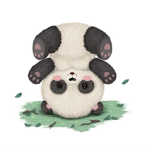 Baby Panda Set on Behance Panda Bear Illustration, Panda For Kids, Panda Card, Panda Painting, Panda Illustration, Panda Drawing, Panda Tattoo, Cute Black Wallpaper, Bear Illustration