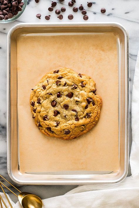 One Chocolate Chip Cookie, Cookie For Two, Salted Chocolate Chip Cookies, Giant Chocolate Chip Cookie, Recipe For 1, Small Batch Baking, Single Serve Desserts, Giant Chocolate, Single Serving Recipes