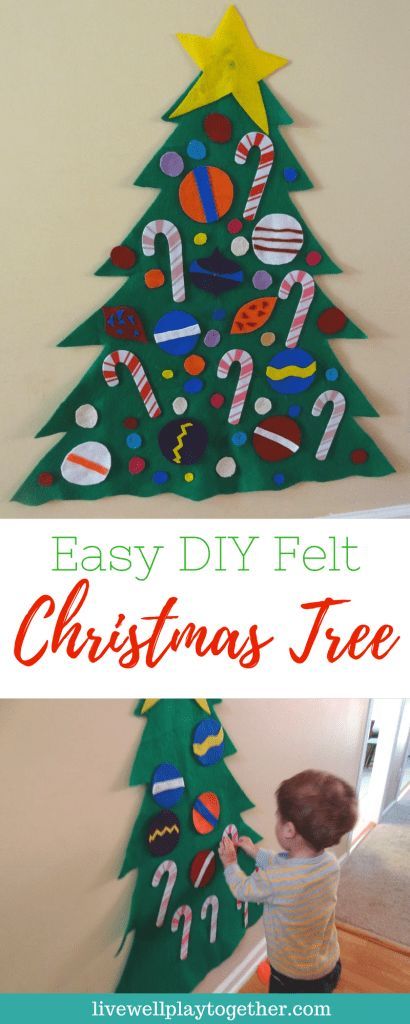 Diy Felt Christmas, Toddler Christmas Tree, Felt Boards, Diy Felt Christmas Tree, Live Christmas Trees, Christmas Trees For Kids, Wall Christmas Tree, Christmas Crafts For Toddlers, Christmas Tree Decorating Themes