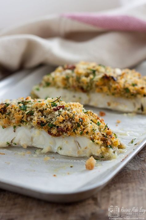 Herb Crusted Cod, Herb Crusted Fish Recipes, Herb Crusted Fish, Baked Cod Fillets, Crusted Cod, Roasted Fish, Crusted Fish, Roasted Cod, Cod Fillets