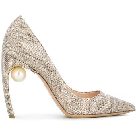 Nicholas Kirkwood 105mm 'Maeva Pearl' pumps ($750) ❤ liked on Polyvore featuring shoes, pumps, heels, grey, pointed toe pumps, high heel pumps, print pumps, pearl pumps and grey pointed toe pumps Pearl Pumps, Gray Pumps, Shoes Pumps Heels, Grey High Heels, Grey Pumps, Metallic Pumps, Walking Tall, Leather Sole Shoes, Gucci Heels