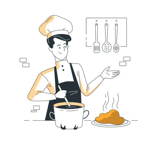 Chef Cartoon, Work Food, Logo Cartoon, Png Illustration, Chef Work, Food Sketch, Chef Kitchen, Food Advertising, Illustration Work