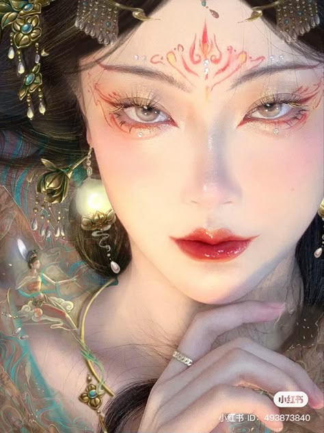 Chinese Traditional Makeup, Doe Eye Makeup, Demon Makeup, Geisha Makeup, Fox Makeup, Ghost Bride, Chinese Makeup, Japanese Makeup, Ethereal Makeup