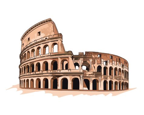 Colosseum amphitheatre, Rome Italy Illustration Colosseum Illustration, Italy Sketches, Italy Illustration, The Colosseum, Allen Iverson, Italy Art, Western Art, Rome Italy, Art History