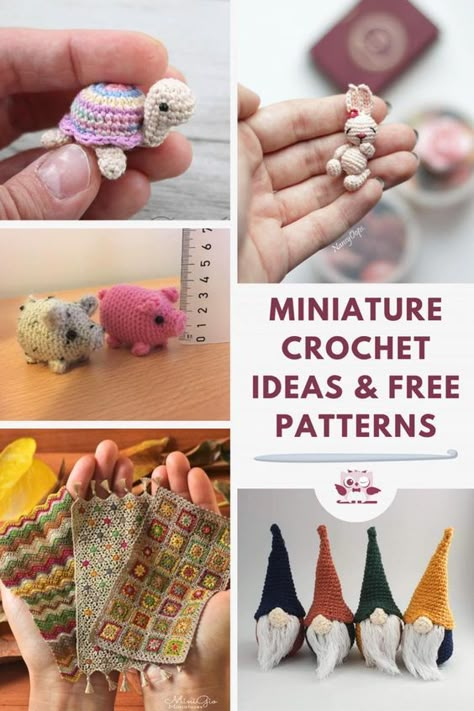 Crochet Thread Patterns, Miniature Knitting, Miniature Crochet, Micro Crochet, Microcar, Crochet Stitches Guide, Crochet Keychain Pattern, Easy Crochet Stitches, Crochet Amigurumi Free Patterns