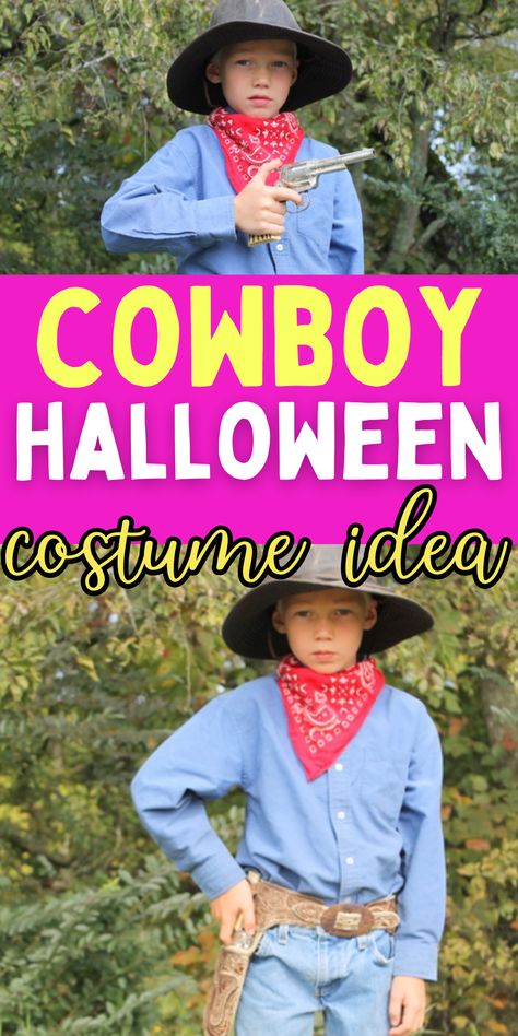 Decades Day Boys, Cowboy Costume Diy, Diy Costumes For Halloween, Diy Cowboy Costume, Barn Dance Outfit, Miss Frizzle Costume, Diy Costumes For Boys, Cowboy Halloween Costume, Simple Halloween Costume