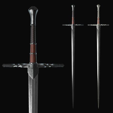 Long Swords Fantasy, Cybernetic Arm, Tactical Swords, Swords Medieval, Dungeons And Dragons Classes, Fantasy Props, Steel Art, Cool Swords, Fantasy Rpg