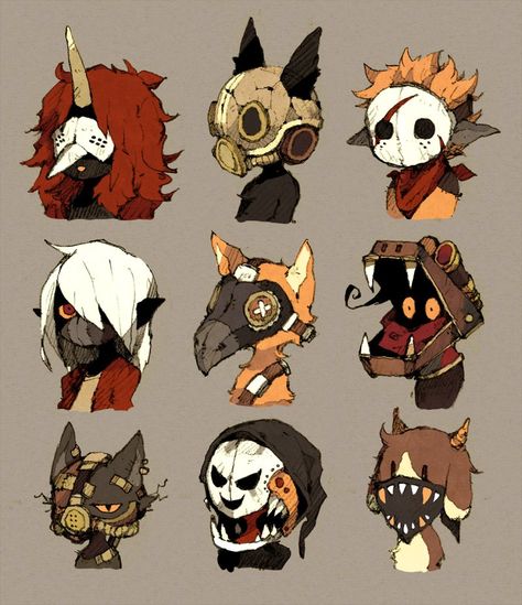 ⋆pinterest | chloeworthy⋆ Interesting Dnd Characters, Weird Character Art, Cool Mask Designs, Monsters Character Design, Character Design Inspiration Concept Art, Character Design Monster, Creature Character Design, Oc Character Design, Masks Design