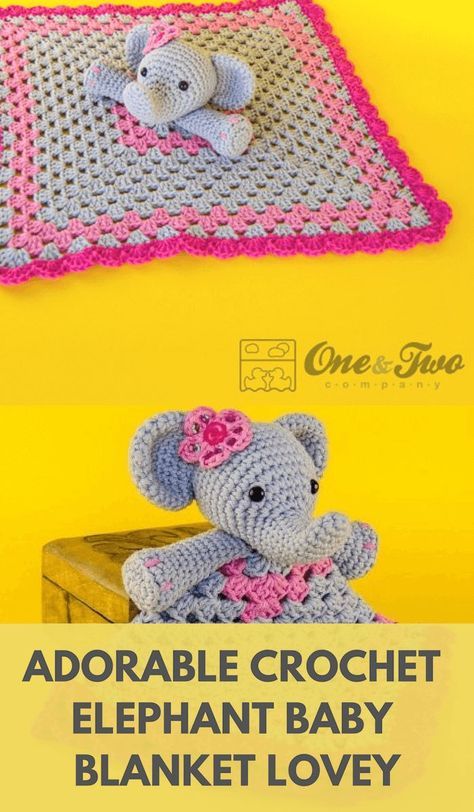 Crochet Elephant Lovey Pattern Elephant Afghan Crochet Free Pattern, Crochet Granny Square Lovey Free Pattern, Crochet Elephant Lovie Pattern Free, Granny Square Lovey Free Crochet, Crochet Elephant Blanket Pattern Free, Elephant Lovey Crochet Free Pattern, Elephant Baby Blanket Crochet Pattern, Free Elephant Crochet Pattern, Free Crochet Lovey Pattern