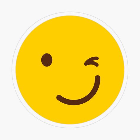 Winky Face gift yellow Wink Wink Face by TiS NooW | Redbubble Wink Face Drawing, Wink Wink Images, Anime Wink Gif, Wonky Smiley Faces, Wink Memes Humor, Winky Face, Wink Wink, Face Stickers, Face Tattoo