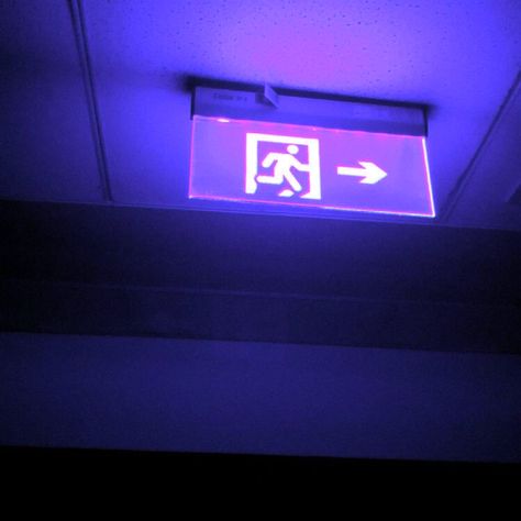 No Exit Book Aesthetic, Purple Apocalypse Aesthetic, Runaway Aesthetic Dark, Neon Dark Aesthetic, Habit Emh Aesthetic, Emergency Aesthetic, Exit Sign Aesthetic, Idc Aesthetic, Purple Dark Aesthetic