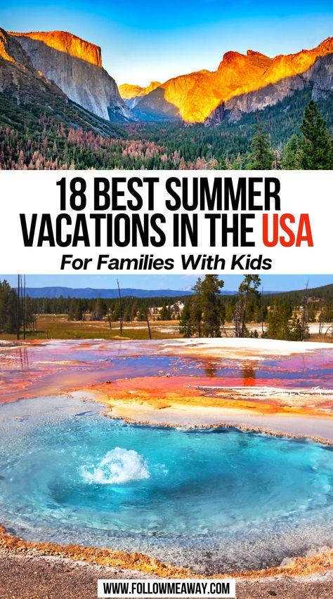 18 Best Summer Vacations in the USA [Popular Spots + Hidden Gems] Best Summer Vacations In The Us, Summer Destinations In The Us, Summer Vacations In The Us, Camping Destinations United States, Summer Vacation Places, Spring Break Destinations Usa, Top Vacation Destinations U.s. States, Fun Summer Ideas, Vacation Places In Usa