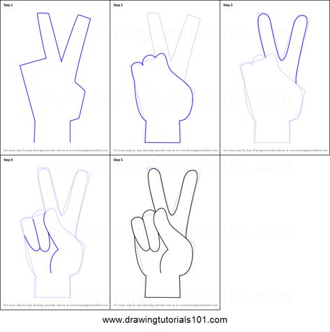 How to Draw Peace Sign Hand printable step by step drawing sheet : DrawingTutorials101.com Peace Sign Drawing, Hand Step By Step, Drawing Anime Hands, Drawing Hairstyles, Peace Sign Hand, Drawing Cartoon Faces, Anime Hands, Drawing Sheet, Art Worksheets