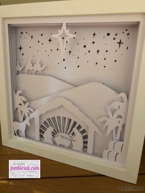 Lighted Shadow Box, Light Box Diy, Shadow Light Box, Diy Nativity, Christmas Shadow Boxes, Box Photo, Nativity Christmas, Christmas 3d, 3d Shadow Box