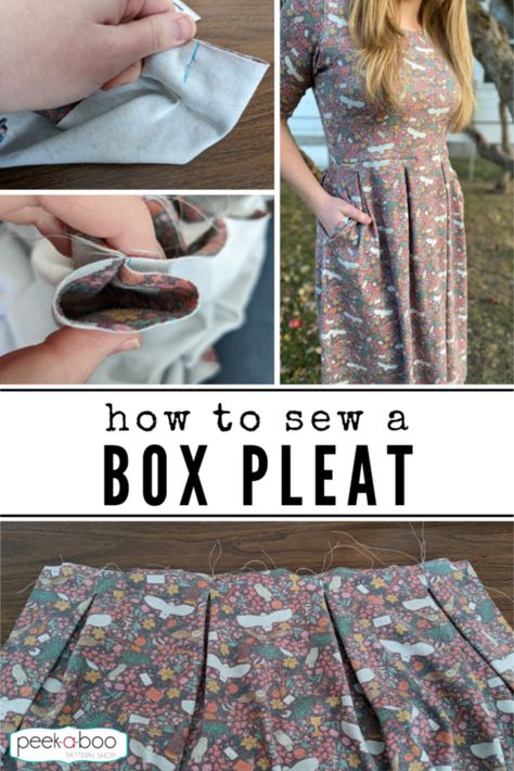 Pleated Skirt Pattern, Pleats Pattern, Box Pleat Skirt, Love Box, Skirt Patterns Sewing, Quilting Techniques, Sewing Box, Box Pleats, How To Sew