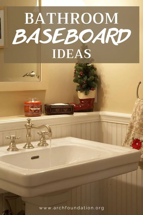 12+ Bathroom Baseboard Ideas To Keep An Eye On 2024 Bathroom Trim Baseboards, Bathroom Tile Baseboard Ideas, Tile Baseboard In Bathroom, Ceramic Baseboard, Bathroom Baseboard Ideas, Metal Baseboard, Bathroom Baseboard, Baseboard Ideas, Baseboard Heater Lowe's