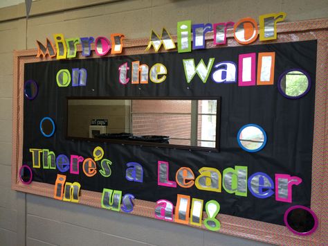 Leader in Me Crestmont Elementary! Proud of us @Nicole Darby Student Council Bulletin Board Ideas, Graduation Bulletin Board Ideas, Leader In Me Bulletin Board, Leadership Bulletin Boards, School Council, Counseling Bulletin Boards, Office Bulletin Boards, Student Leadership, School Bathroom