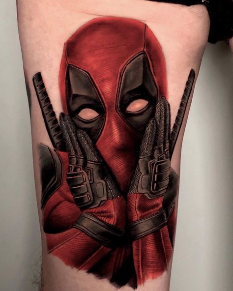 Deadpool Tattoo Design, Deadpool Tattoo Ideas, Her Tattoo Ideas, His And Her Tattoo Ideas, His And Her Tattoo, Pool Tattoo, Superhero Tattoos, Deadpool Tattoo, Him And Her Tattoos