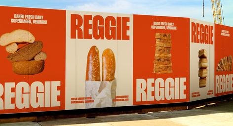 Carla | REGGIE Scandinavian Bakery, Danish Bakery, Cafe Poster, Logomark Design, Pizza Branding, Cafe Posters, Visual Identity System, Bakery Branding, Food Poster Design