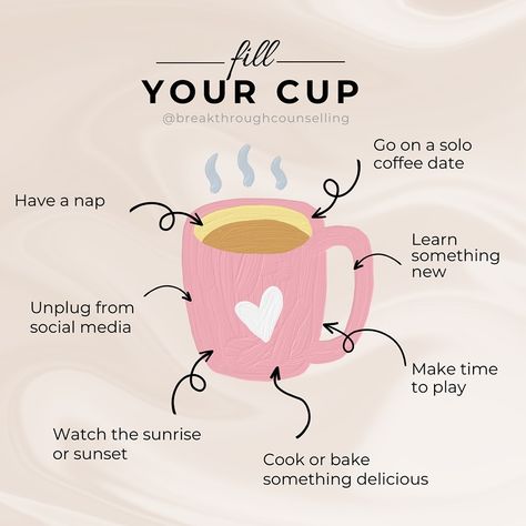 Take time to fill your cup - your well-being matters. #fillyourcup #selfcaresunday #mentalwellness #youdeserveit #womensupportingwomen Filling Your Cup, Abundance Images, Fill Your Cup, Creating A Bullet Journal, You Deserve It, Social Work, Mental Wellness, Take Time, Women Supporting Women