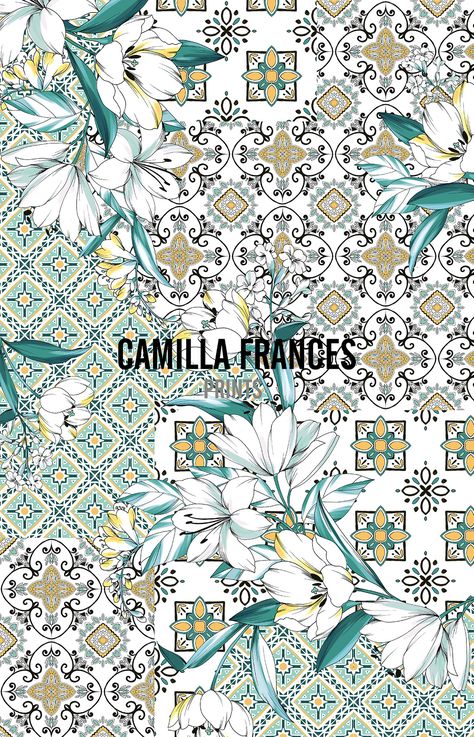 Camilla Frances Prints, Camilla Frances, Pattern Design Inspiration, Textile Prints Design, Textile Pattern Design, Print Inspiration, Digital Print Fabric, Marquetry, Textile Patterns