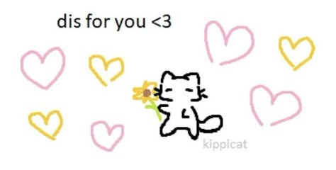 Cat Cute Drawing, Wholesome Reaction, Love Wholesome, Reaction Image, Bf Love, Cat Doodle, Cute Drawing, Flowers Yellow, I Love My Girlfriend