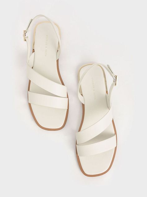 #Shop #footwear #fashion Charles And Keith Sandals, White Sandals Flat, Luggage Essentials, Charles And Keith, High Heels Sneakers, Pretty Sandals, Jeans Outfit Women, Hairstyle Fashion, Shoes Heels Classy