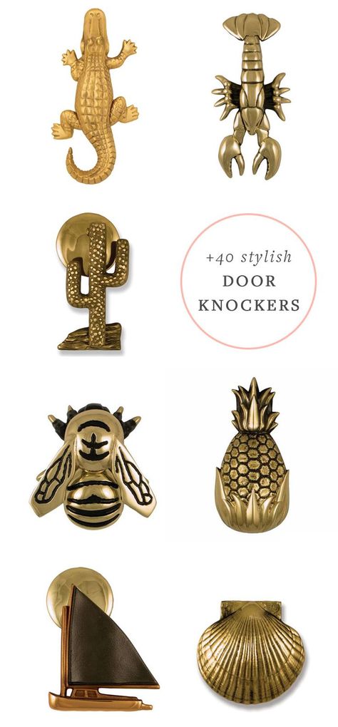 my epic stylish door knocker round up with 40+ sources in tons of finishes (gold, bronze, black, iron, and even novelty door knockers)! Get the full list on jojotastic.com Craftsman Door Knocker, Silver Door Knocker, Copper Door Knocker, Fun Door Knocker, Bronze Door Knocker, Fun Door Knockers, Cute Door Knocker, Diy Door Knocker, Door Handels