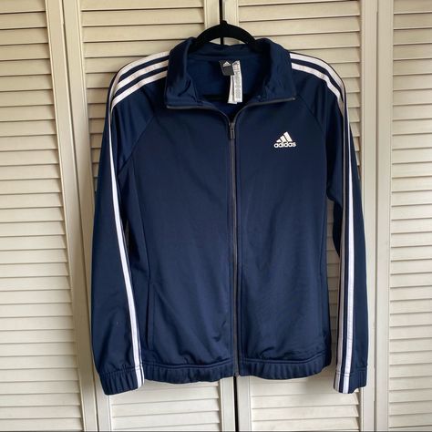 Classic Adidas 3-Stripe Semi-Fitted Track Jacket In Navy Blue Nwot Adidas Clothes Women, Adidas Outfit Women, Dance Rooms, Classic Adidas, Adidas Track Jacket, Adidas Outfit, Adidas Blue, Y2k Outfits, Dance Fashion