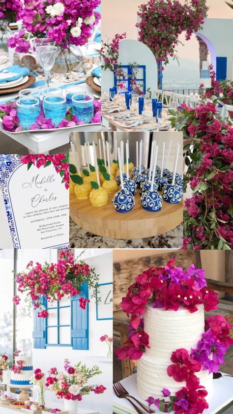 Santorini Party, Mamma Mia Wedding, Chinese Wedding Decor, Bridal Shower Inspo, Mom Party, Prom Theme, Bridal Shower Inspiration, Greece Wedding, Greek Wedding