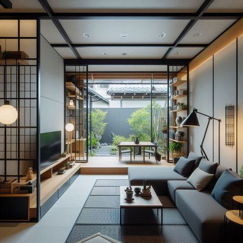 Modern Japanese Home Japanese Home Layout, Modern Japanese Design, Modern Japanese Homes, Modern Japanese House, Modern Japanese Style, Japanese Home Design, Traditional Japanese Architecture, Japanese Style House, Elegant Doors