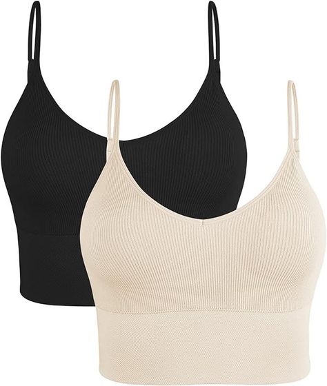 Litthing Longline Sports Bras for Women Cami Bra Padded Bralette with Spaghetti Strap Seamless V ... | Amazon (US) Pool Outfits, Skirt Outfits Summer, Cami Bra, White Linen Shirt, Padded Bralette, Woman Weaving, Womens Cami, Satin Skirt, Summer Skirts