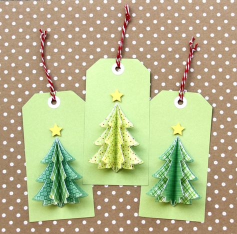 3d Paper Christmas Tree, Christmas Tags Handmade, Diy Christmas Tags, Christmas Tree Gift Tags, Christmas Gift Tags Diy, Christmas Gift Tags Handmade, Tree Tags, Paper Christmas Decorations, Christmas Gift Card Holders