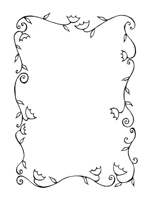 Flowers borders Drawing Borders, Free Wedding Cards, Hand Drawn Wedding, Page Borders Design, Simple Borders, Flower Drawing Design, Outline Designs, Cricut Craft, Image Fun