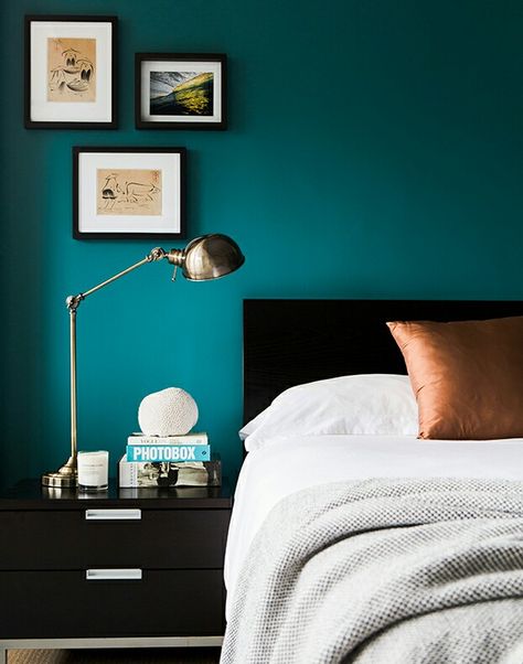 Teal Bedroom Accent Wall, Teal Bedroom Accents, Dark Teal Bedroom Ideas, Teal And Gray Bedroom, Dark Teal Bedroom, Gray Bedroom Ideas, Teal Bedroom Ideas, Bedroom Accent Wall, Bedroom Revamp