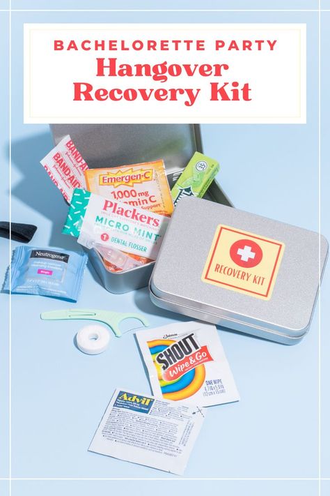 A must-have for Nashville bachelorette parties! Give your squad a customizable hangover recovery tin to keep everyone feeling good all weekend. Hangover Recovery Kit, Nashville Bachelorette Party, Nashville Bachelorette, Bachelorette Parties, Feeling Good, Bachelorette Party, Nashville, Tin, Band