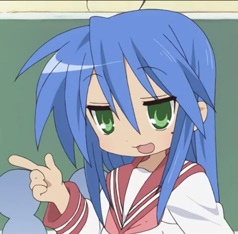 Konata Izumi, Sailor Fuku, Azumanga Daioh, Lucky Star, An Anime, Otaku Anime, Me Me Me Anime, Cute Icons, Blue Hair