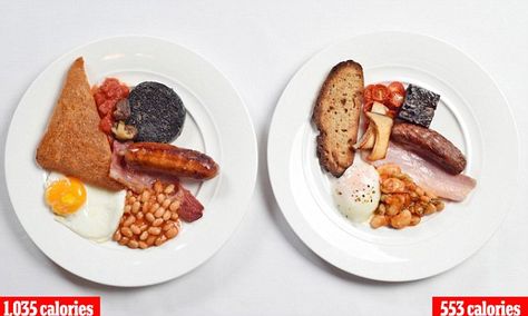 Grease-less Spoon café's guide to cooking a full English breakfast with HALF the calories | Daily Mail Online Breakfast Diet, Fried Breakfast, 6 July, Full English Breakfast, English Breakfast, British Food, Lunch Ideas, Balanced Diet, How To Cook